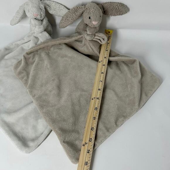 Jellycat Bunny Lovey Security Blanket Bundle + Squishmallow Plush Baby Toy Gift - Picture 6 of 8